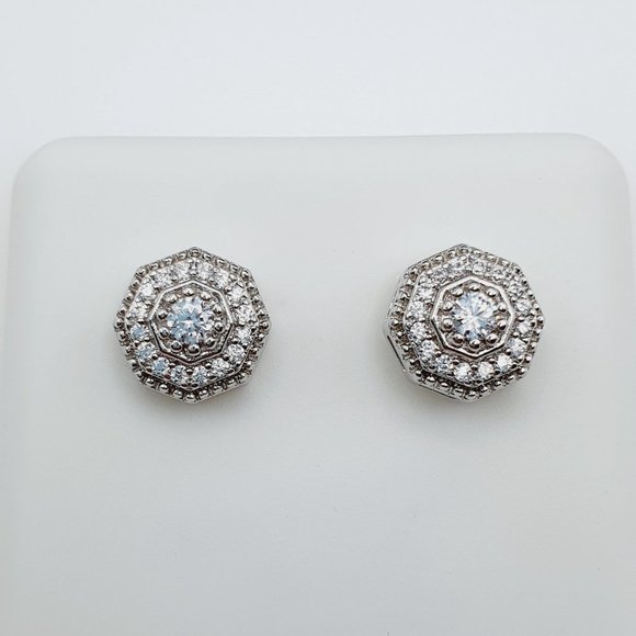 "925 Sterling Silver Plated CZ Earrings, EVBRS417 - Picture 6 of 10